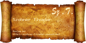 Szohner Tivadar névjegykártya